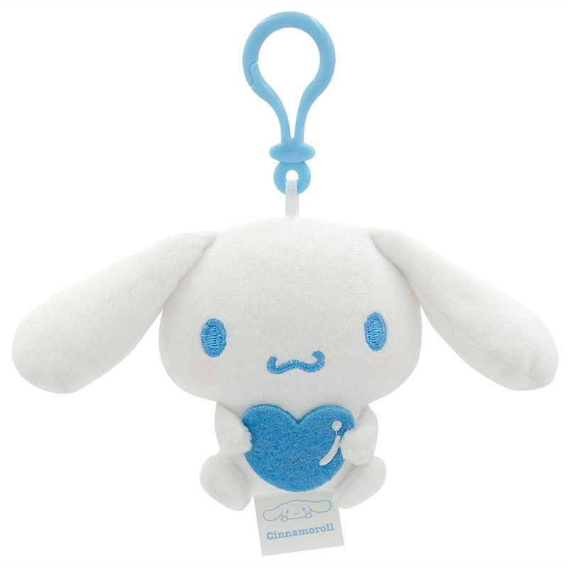 Sanrio Soft Toy Keychain with Heart, Character: Cinnamoroll