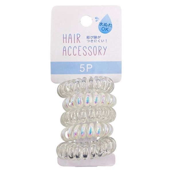 Curly Hair Elastic  Clear &amp; Aurora 5P@くるくるヘアゴム5P クリア&amp;オーロラ