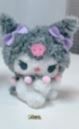 Kuromi Soft Toy keychain  Fluffy Gray 14cm