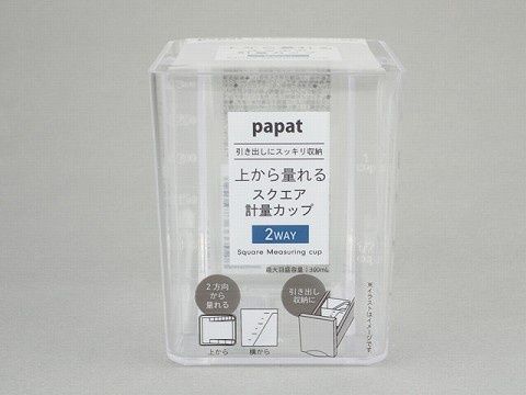 Polystyrene square measuring cup 300ml@PAPAT上から量れるスクエア計量カップ300mL