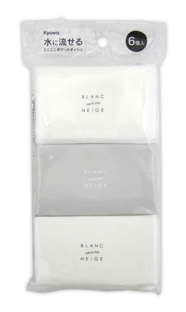 Mini-mini pocket tissues 6 packs Blanc@ミニミニポケットティッシュ BLANC 6個入