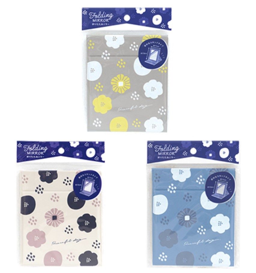 FOLDING MIRROR HOK FLOWER@折りたたみミラー ノルディックフラワー柄