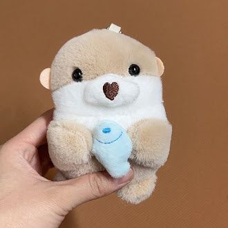 Otter soft toy keychain 12cm