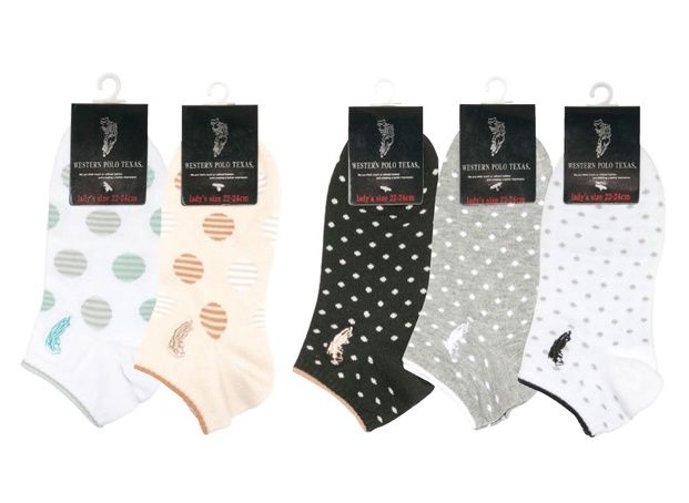 WESTERN POLO TEXAS Lady&#39;s Sneaker Socks@WESTERN POLO 婦人 綿混 ｱﾝｸﾚｯﾄｿｯｸｽ 柄/5AST