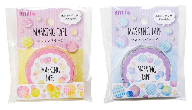 Masking tape 15mmx6m Watercolor soap@ﾏｽｷﾝｸﾞﾃｰﾌﾟ 15mmx6M 水彩ｼｬﾎﾞﾝ