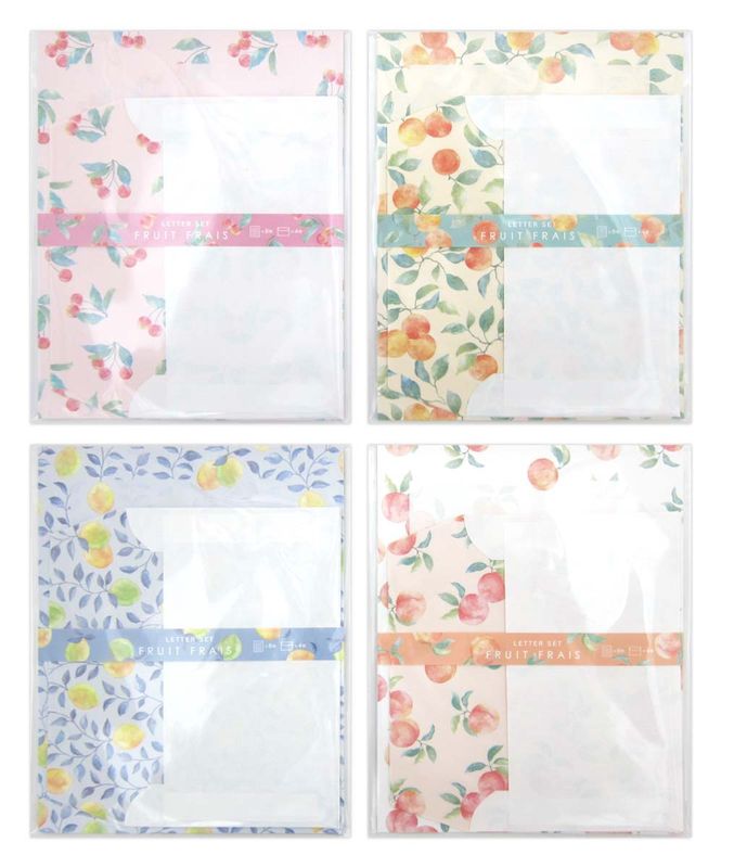 Writing paper 8&amp;Envelope 4 Fresh fruits@レターセット フレッシュフルーツ 4AST
