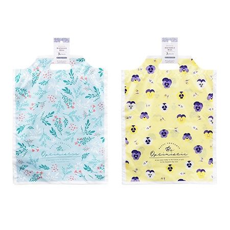 PE HANDLE BAG 3P BOTANICAL@PEハンドルバッグ 3枚 ボタニカル柄