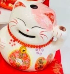 Lucky cat 13cm, Colour: Pink