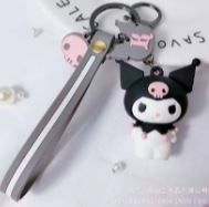 Kuromi key chain striped tag