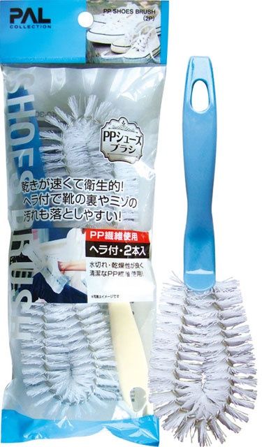 pp shoes brush(2p)@PPシューズブラシ ヘラ付2本入