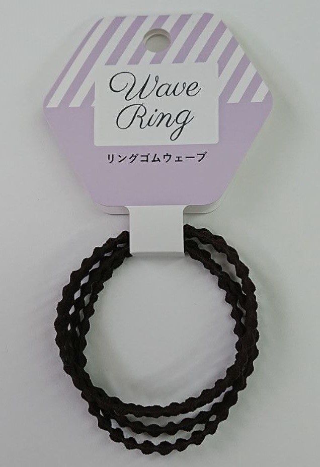 Ring Rubber Wave@リングゴムウェーブ細 4P 茶