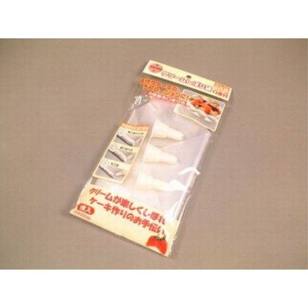 PE, PP Piping Bag with nozzle@クリームしぼり袋(6枚入)口金付