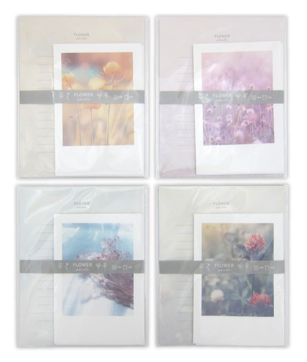 Writing paper 8s&amp;Envelope 4s Flowerphoto@レターセット フラワーフォト