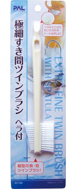 EXTRA FINE TWIN BRUSH WITH SPATULA@極細すき間ツインブラシ ヘラ付