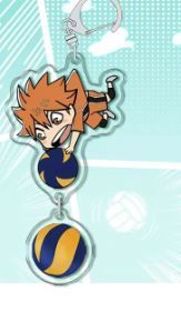 Haikyu!! acrylic key chain  with ball, Character: Hinata