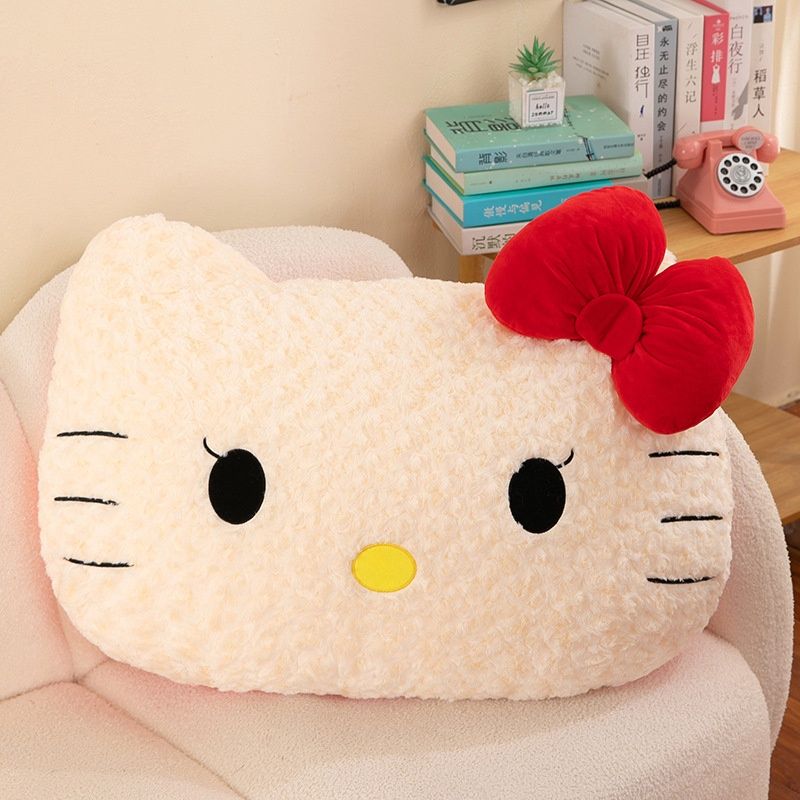 Hello Kitty Face Cushion Fluffy Wide 55cm