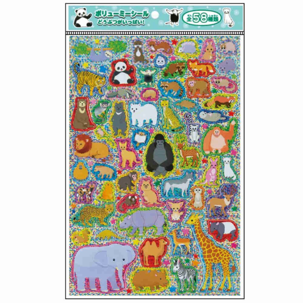 Large sized Sticker Sheet Animal@ボリューミーシール　どうぶつがいっぱい！