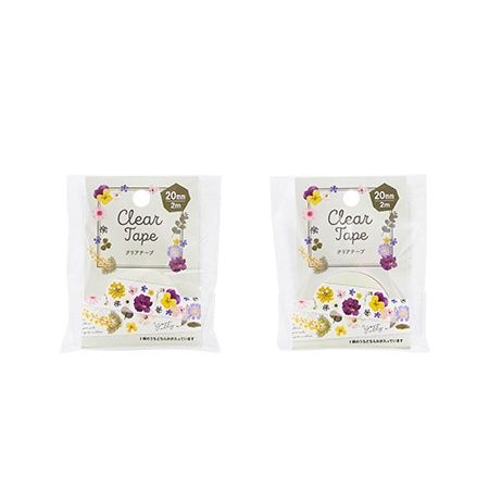 CLEAR TAPE 20MM FLOWER@クリアテープ 20mm幅 フラワー柄