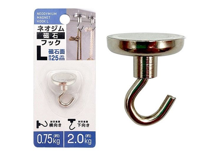 NEODYMIUM MAGNET HOOK L@ネオジム磁石フック L