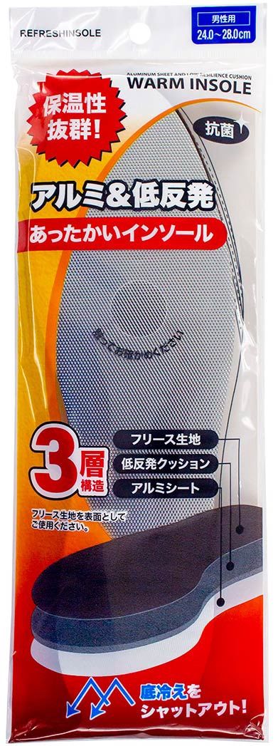 Aluminumsheet and lowresilience insole@アルミ低反発インソール 男性用