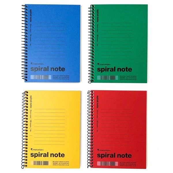 SPIRAL NOTE MEMO@A6スパイラルノート 6mm罫線 4色ミックス