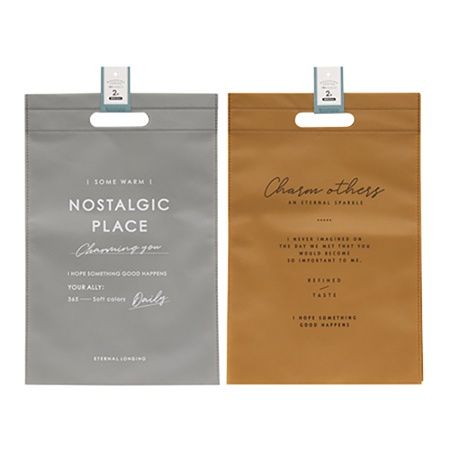 NONWOVEN  HANDLE BAG L 2P LOGO@不織布ハンドルバッグ L 2枚 英字ロゴ