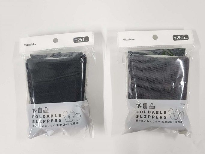 Pair of FOLDING SLIPPERS for women@折り畳みスリッパ(収納袋付き)女性用/2AST