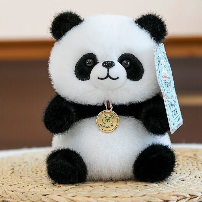 Animal soft toy 15cm with gold medal assorted, Character: Panda
