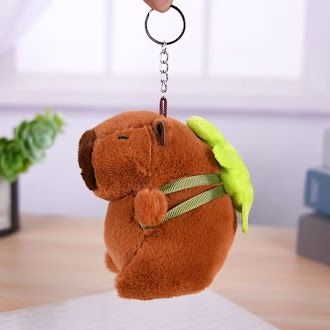 Capybara soft toy Keyring 12cm, Type: Turtle backpack