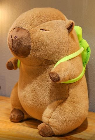 Capybara soft toy with turtle bag 20cm