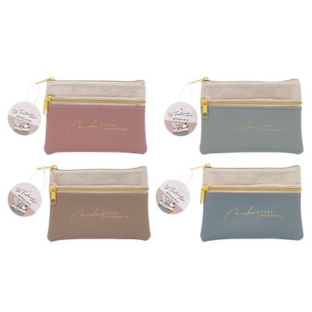 W FASTENER CASE SL NATURAL@Wファスナーケース 合皮ナチュラル/4AST