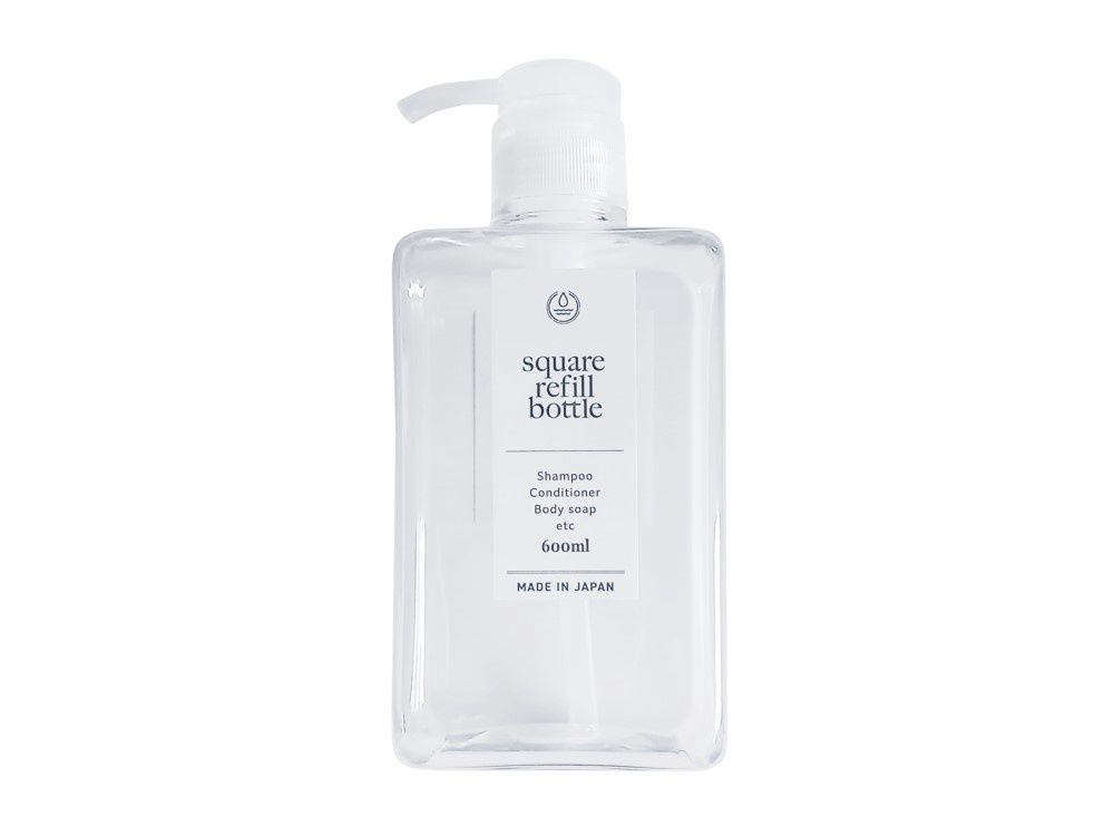 Square slim bottle 600ml simple clear@角ｽﾘﾑﾎﾞﾄﾙ 600ml ｼﾝﾌﾟﾙｸﾘｱ
