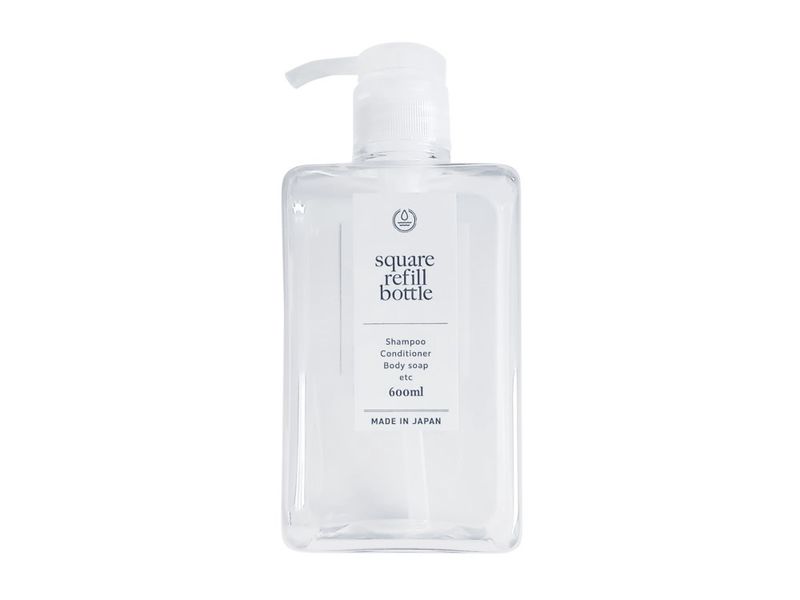 Square slim bottle 600ml simple clear@角ｽﾘﾑﾎﾞﾄﾙ 600ml ｼﾝﾌﾟﾙｸﾘｱ