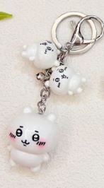 Chiikawa Keychain with two small ones, Character: Chiikawa(White)