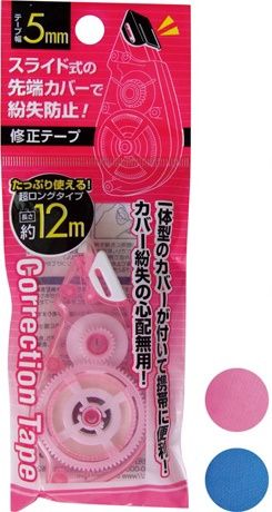 CorrectionTape@先端ｶﾊﾞｰ紛失防止!修正ﾃｰﾌﾟ5㎜幅×12m