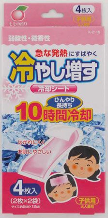 Cooling Gel Sheet@冷やし増す冷却シート 4枚入り(ももの香り)