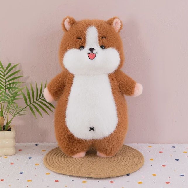 Colourful dog soft toy 40cm, Colour: Brown