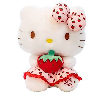 Hello Kitty soft toy with strawberry 28cm