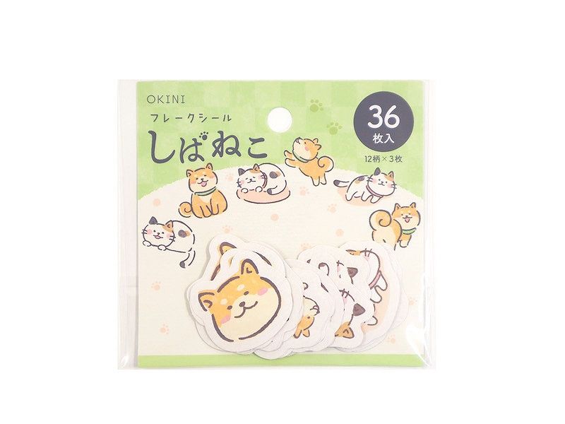 Flake stickers@フレークシール 36P しばねこ