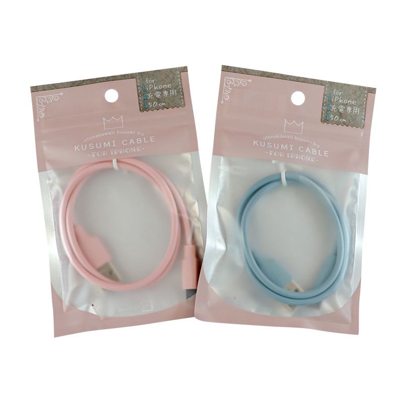 LIGHTNING CABLE DUSTY COLLAR BL&amp;PK@ﾗｲﾄﾆﾝｸﾞ充電専用くすみｶﾗｰ 50cmBL&amp;PK