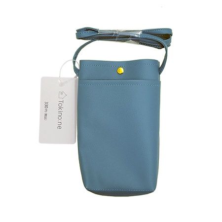 SHOULDER BAG WITH GUSSET BL@TPB.高額(3.0)合皮 マチ付きショルダーBL