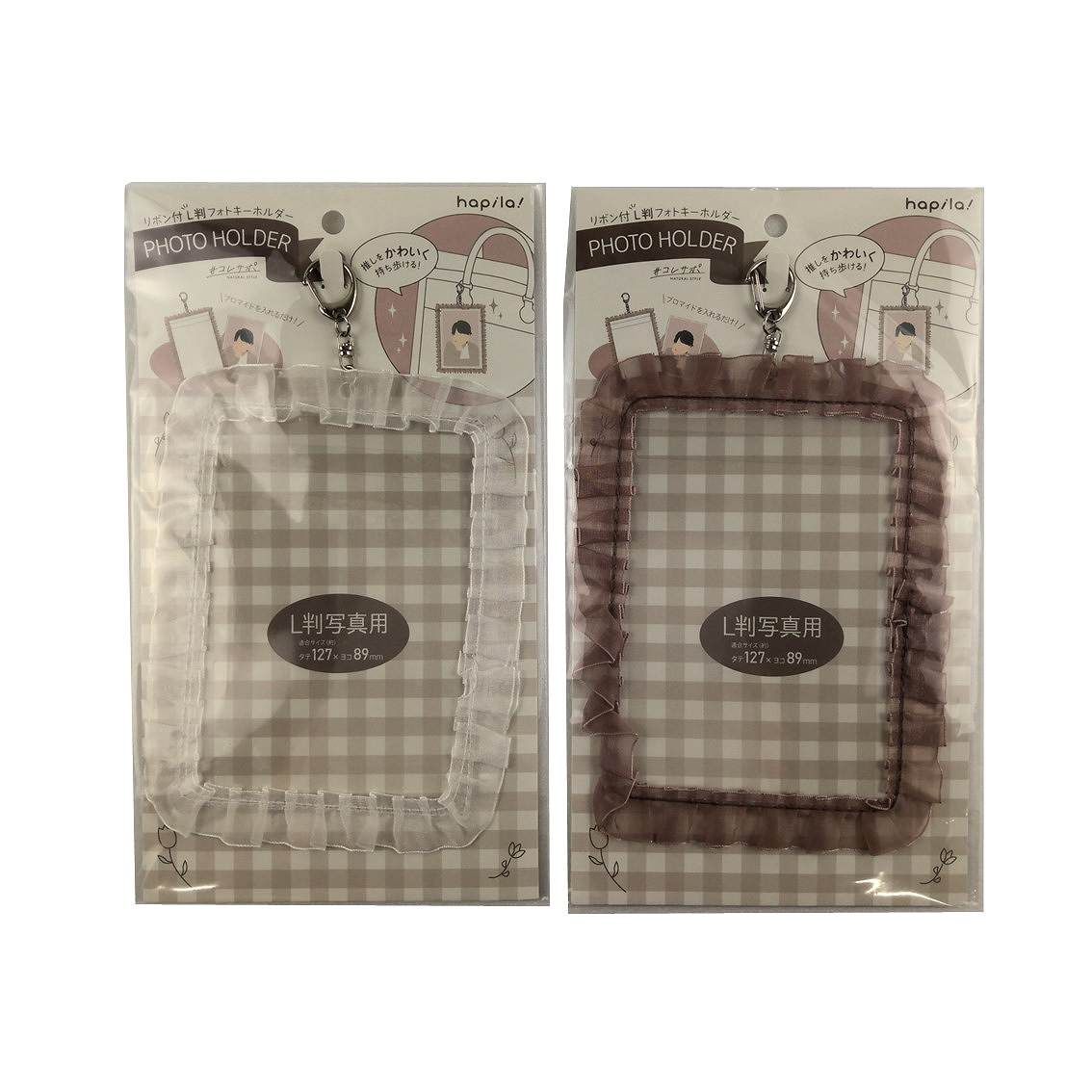 L size photo keychain with ribbon@リボン付L判フォトキーホルダー