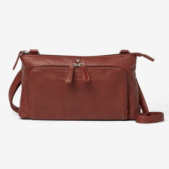 Palmer East West Crossbody, Color: Brandy