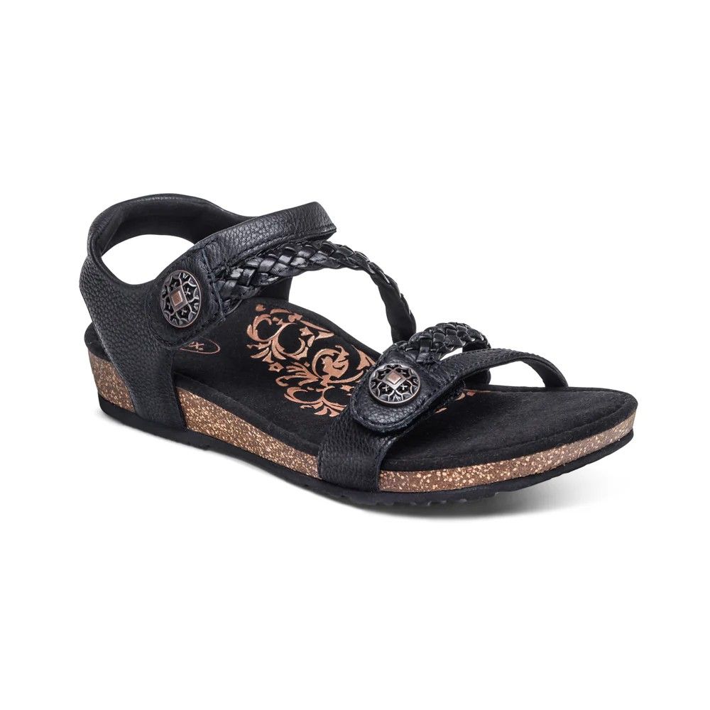 Aetrex Jillian, Color: Black, Gender: Womens, Size Width: 10