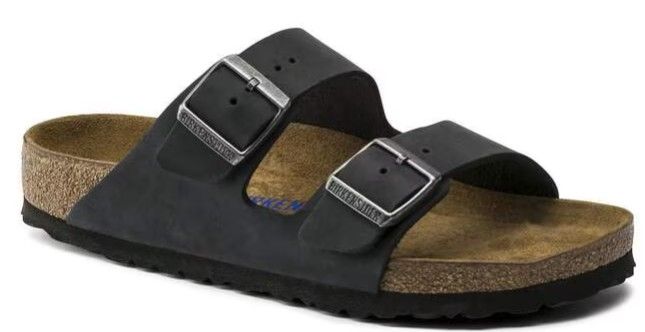 Birkenstock Arizona Regular Footbed Mens, Color: Black, Gender: Mens, Size Width: 42 N
