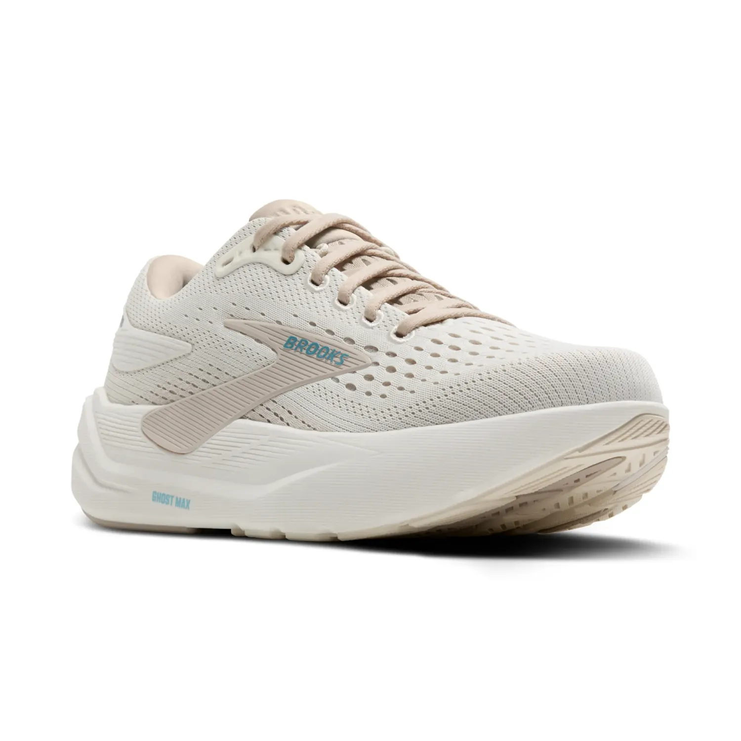 Brooks Ghost Max 3 Womens, Color: 181 Coconut/Chateau Grey/Blue, Gender: Womens, Size Width: 6