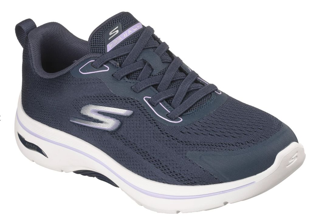 Go Walk Arch Fit 2.0, Color: Navy Sparkles, Gender: Womens, Size Width: 8