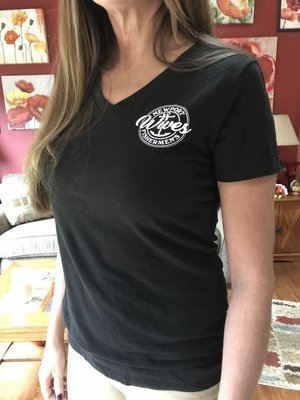 Lightweight V-neck Black Tee