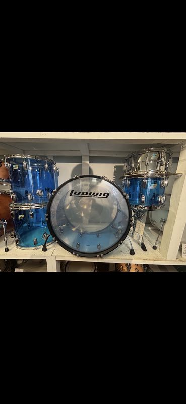 Ludwig Blue Vistalite 5 Piece Kit (New)