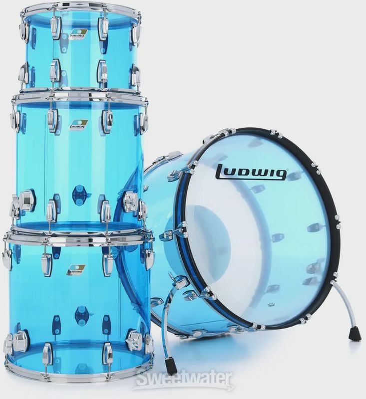 Ludwig Vistalite Zep 4-piece Shell Pack - Blue
